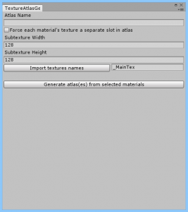 Texture Atlas Generator interface.